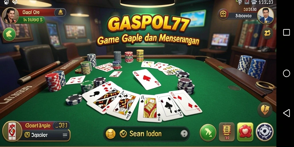 Screenshot GASPOL77 menunjukkan permainan Gaple yang seru dan mengasyikkan.