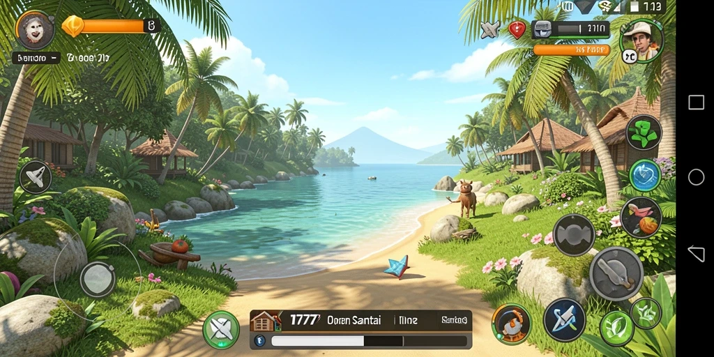 Screenshot gameplay L777 dengan tampilan grafis yang cerah dan menarik.