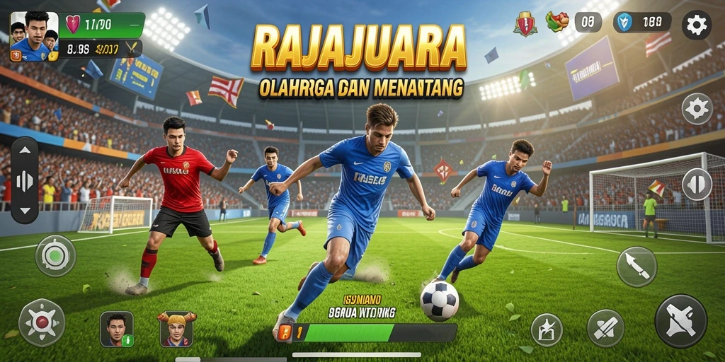 Tampilan gameplay seru di RAJAJUARA dengan aksi olahraga nyata.