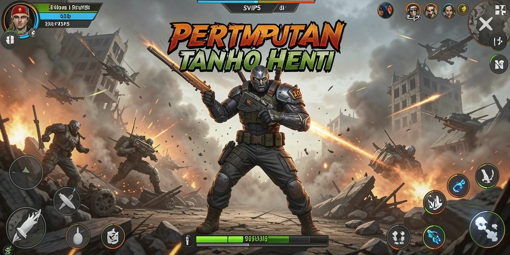 Screenshot menampilkan aksi seru dalam SVIP5 di tengah pertempuran.